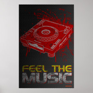 Poster Le DJ sentent l'affiche de musique - graffiti