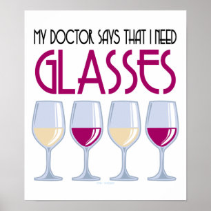 Poster Le Docteur Dit Que J'Ai Besoin De Verres