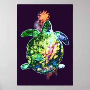 Poster Le doigt de couleur cosmique