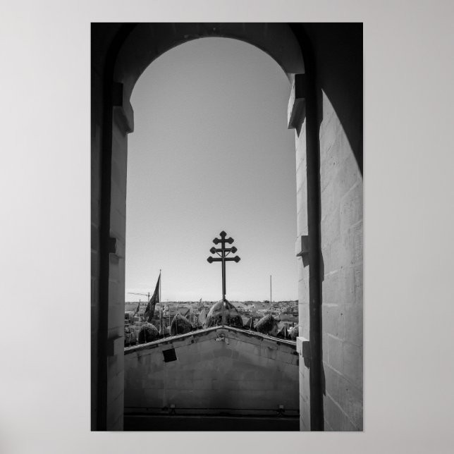 Poster Le dôme de Mosta à travers l'arche (Devant)