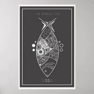 Poster Le Doodle de poisson bengali