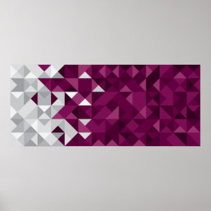 Poster Le drapeau abstrait du Qatar, Qatari colore