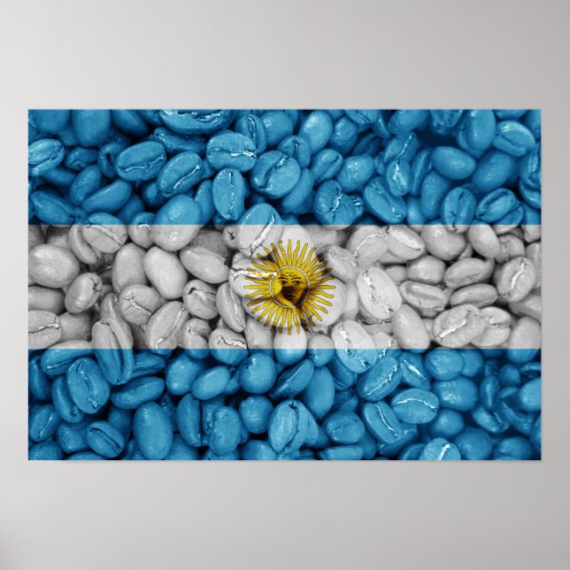 Poster Le drapeau argentin café (Devant)