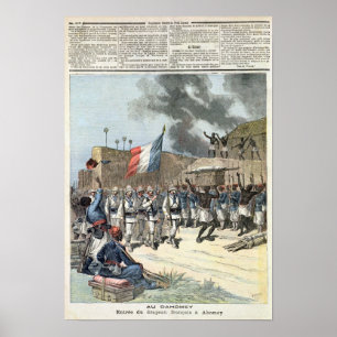 Poster Le drapeau français entrant dans Abomey