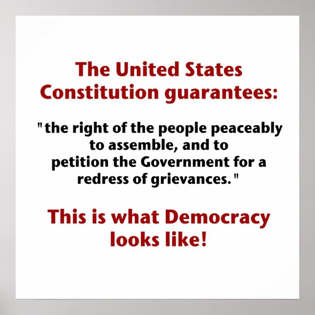 Poster Le droit de réunion - Ce à quoi ressemble la démoc (Devant)