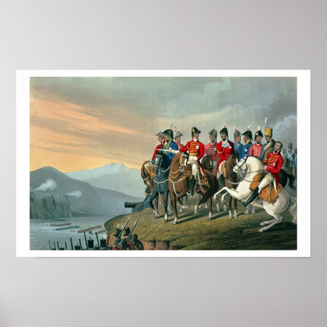 Poster Le duc de Wellington et son état-major traversant (Devant)