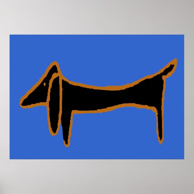 Poster Le fameux Dachshund noir (Devant)