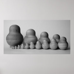 Poster le family_b&w des matrioshka