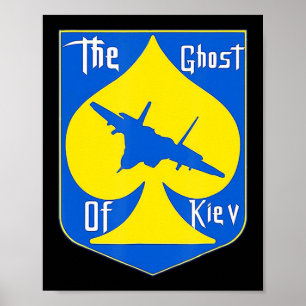 Poster Le Fantôme De Kiev Je Me Tiens Avec L'Ukraine Ukra