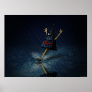 Poster Le fantôme japonais du parapluie Kasa Obake