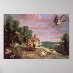 Poster Le faucon et la poule