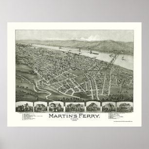 Poster Le ferry de Martin, carte panoramique de l'OH -