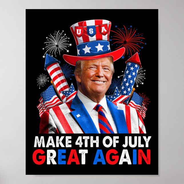 Poster Le feu d'artifice patriotique de Trump rend 4 juil (Devant)