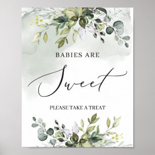 Poster Le feuillage boho moderne les bébés sont doux