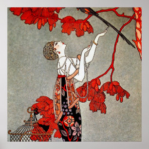 Poster Le Fickle Bird par George Barbier