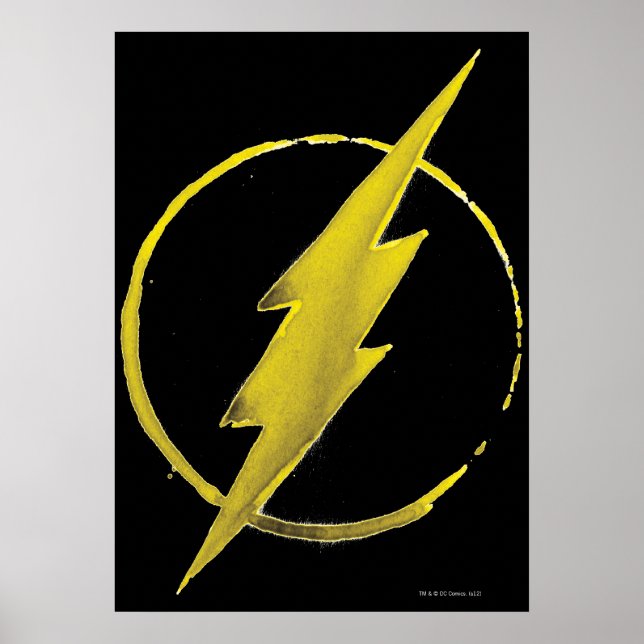 Poster Le Flash | Emblème de la poitrine jaune (Devant)