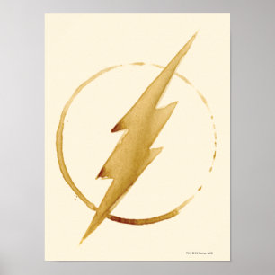Poster Le Flash Emblème de la poitrine jaune