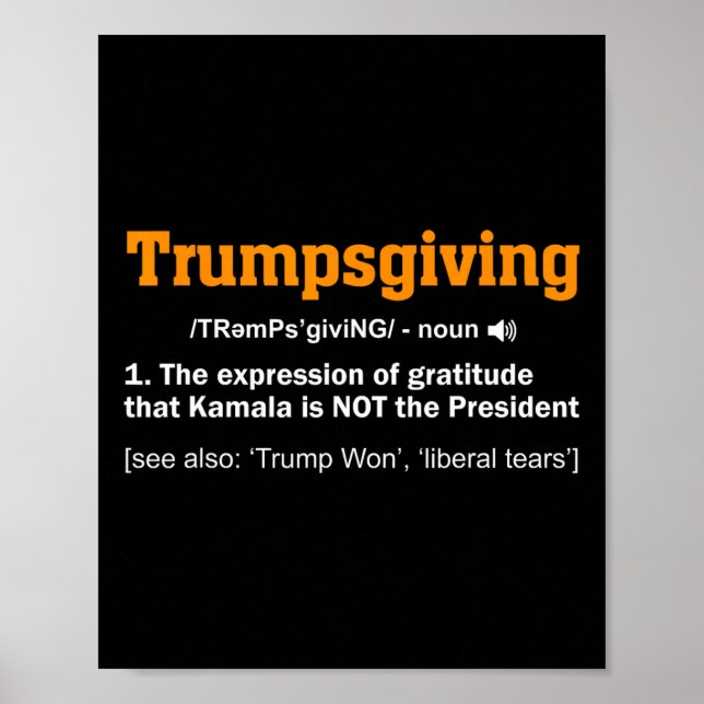Poster Le gagnant de Trump Thanksgiving, Funny Turkey Day (Devant)