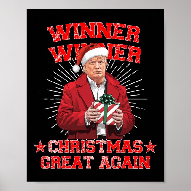 Poster Le gagnant Noël grand à nouveau Trump Funny Hu (Devant)