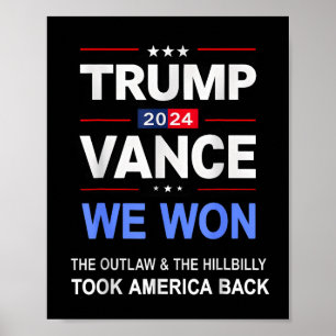 Poster Le Gagnant Trump Vance Nous Avons Remporté Le Jeu 