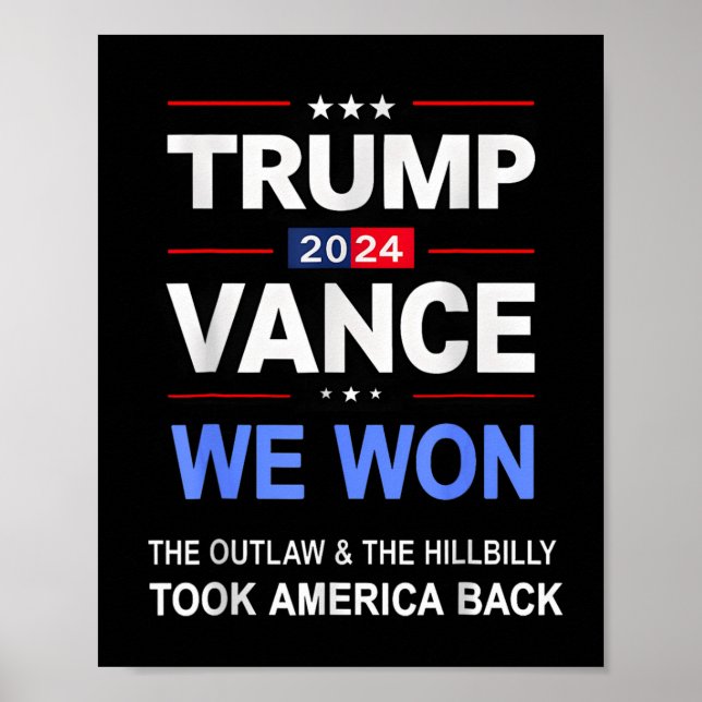 Poster Le Gagnant Trump Vance Nous Avons Remporté Le Jeu  (Devant)