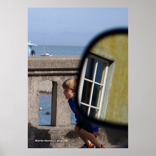 Poster Le garçon court sur le pont (Devant)