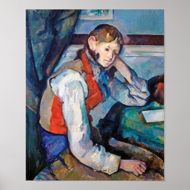 Poster Le Garçon de la Veste Rouge, Cezanne (Devant)