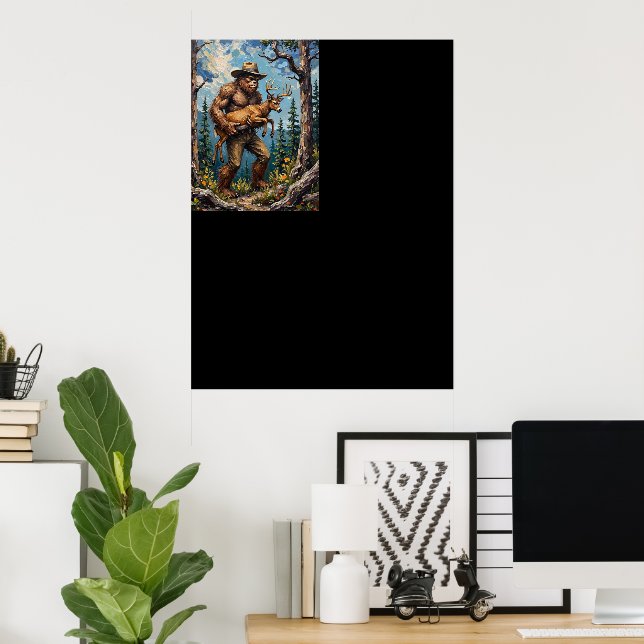 Poster Le gardien de la forêt : Bigfoot et le cerf (Bureau à domicile)