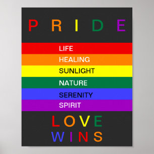 Poster Le Gay pride LGBT Rainbow Love gagne sur mesure