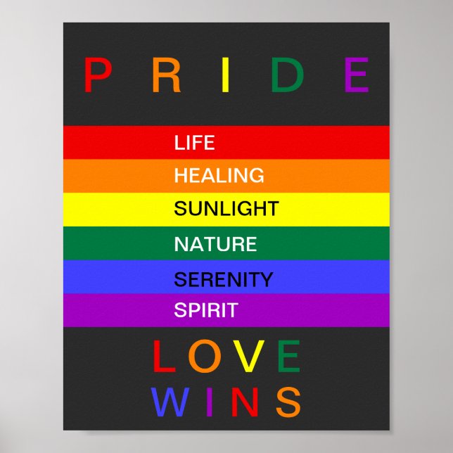 Poster Le Gay pride LGBT Rainbow Love gagne sur mesure (Devant)