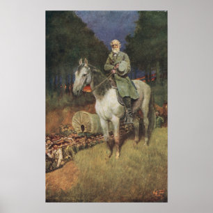 Poster Le général Lee sur son célèbre chargé, 'Voyageur'