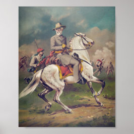 Poster Le général Robert E. Lee à cheval