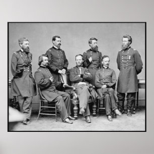 Poster Le général Sherman et son personnel — Frontière