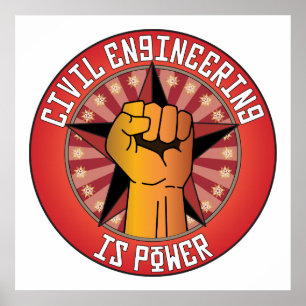 Poster Le génie civil est le pouvoir