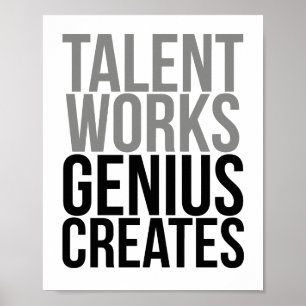 Poster Le génie de travaux de talent crée