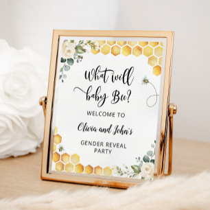 Poster Le genre d'abeille révèle le signe de bienvenue