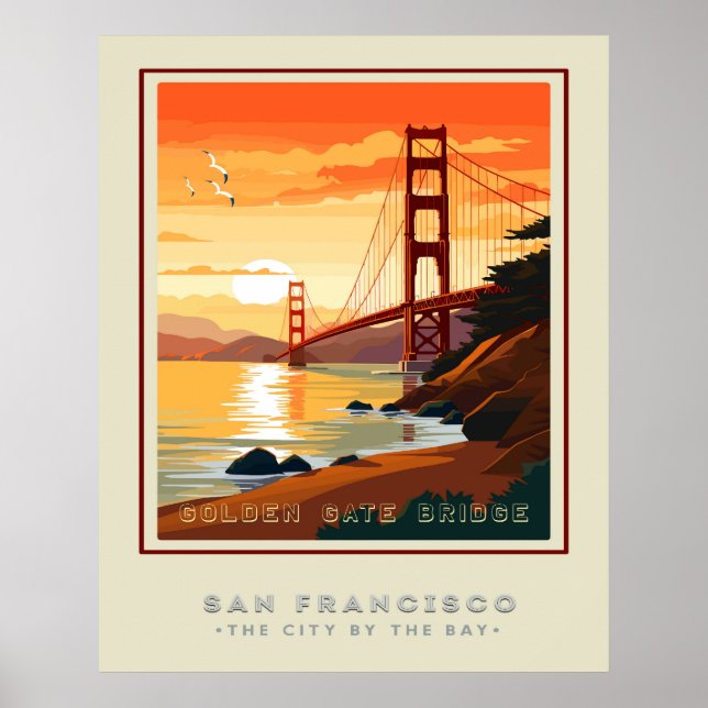 Poster Le Golden Gate Bridge de San Fran (Devant)