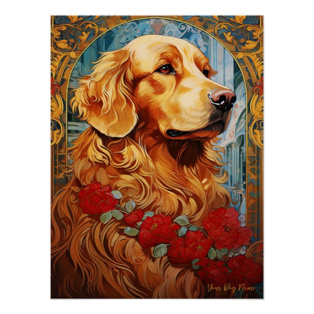 Poster Le Golden Retriever Dog 002 - Natalia Mucha (Devant)