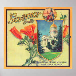 Poster Le Gouverneur LabelLindsay orange, CA