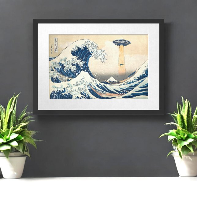 Poster Le grand enlèvement de Kanagawa Hokusai Remix (Créateur téléchargé)