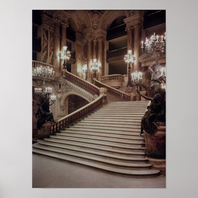 Poster Le Grand Escalier de l'Opéra-Garnier (Devant)