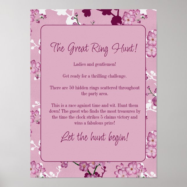 Poster Le Grand Jeu De Chasse Aux Cerisiers Rose (Devant)