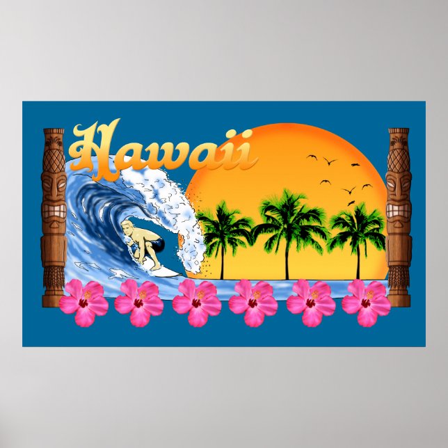 Poster Le grand surf hawaïen (Devant)