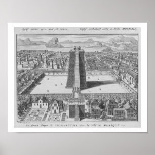 Poster Le Grand Temple de Vitsliputsli à Mexico, i