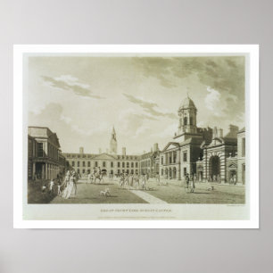 Poster Le grand yard de cour, château de Dublin, 1792