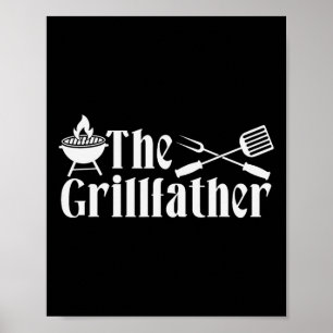 Poster Le Grillfather - Cadeau Bbq Fête des Pères - Drôle