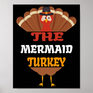 Poster Le Groupe de Thanksgiving de la dinde de la sirène
