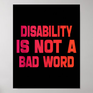 Poster Le Handicap N'Est Pas Un Mauvais Mot Tie Dye Handi