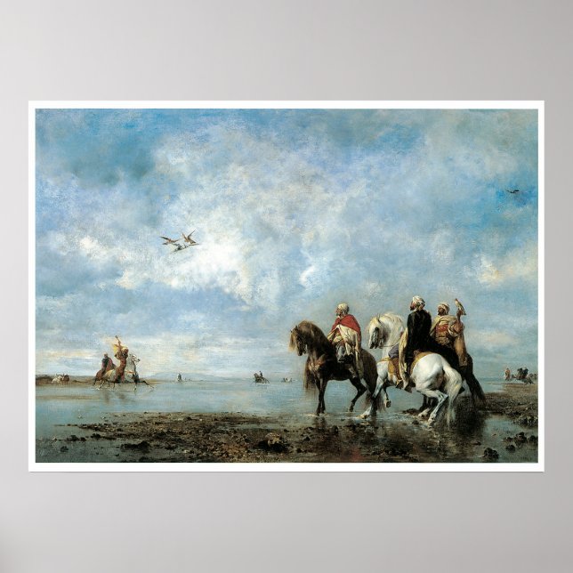 Poster Le Heron Hunt (Algérie), 1865 Eugene Fromentin (Devant)