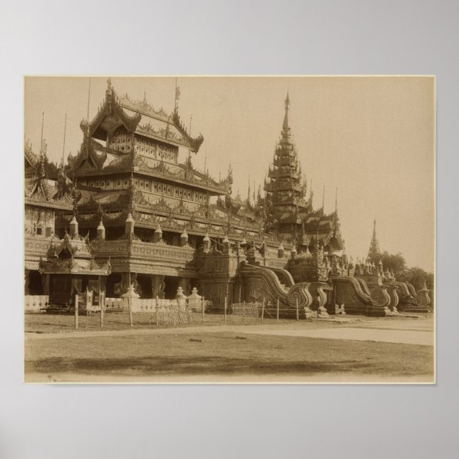 Poster Le Hman Kyaung ou monastère de verre, Birmanie (Devant)